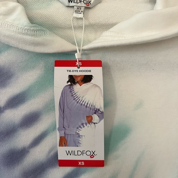 NWT Wildfox Couture Purple & Green Tie-Dye French Terrycloth Hoodie Sweatshirt - Picture 5 of 9